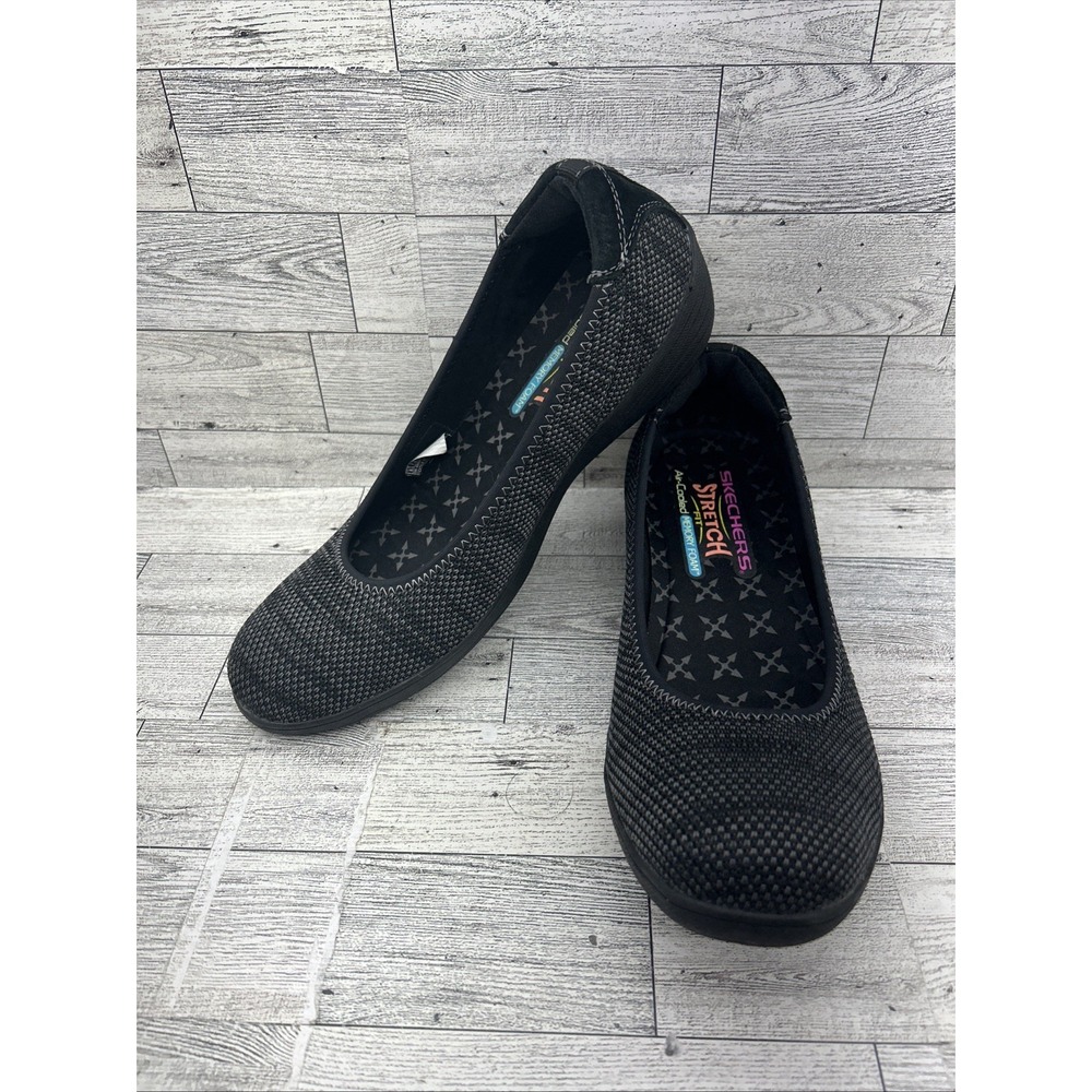 Skechers Black Slip-On Knit Sneakers